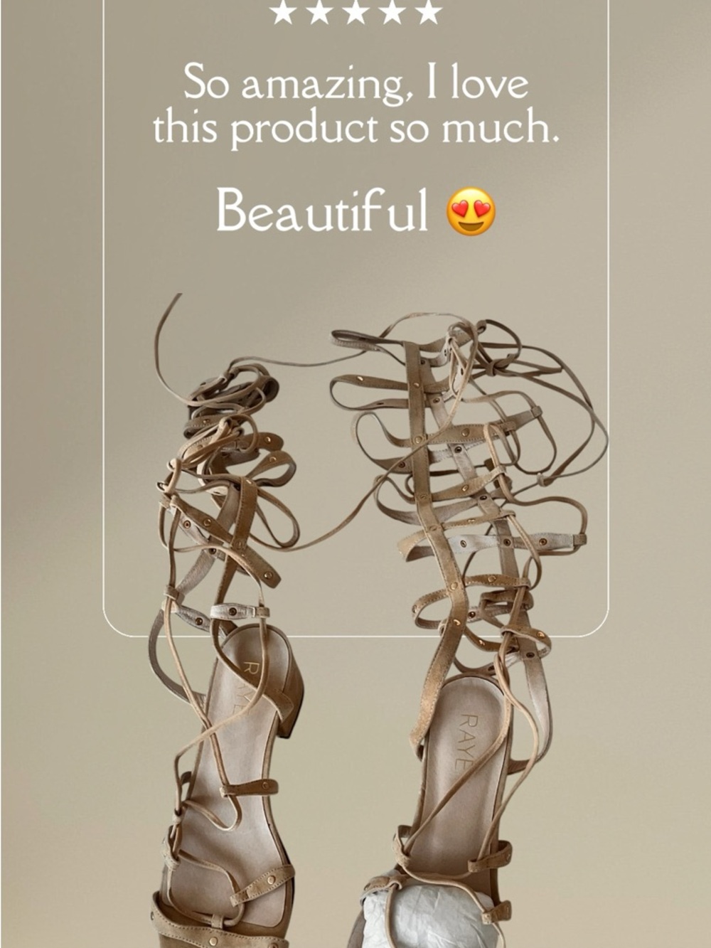Lace-Up Gladiator Heels in Tan